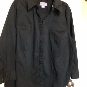 Laura Scott Black Lightweight Shirt Jacket